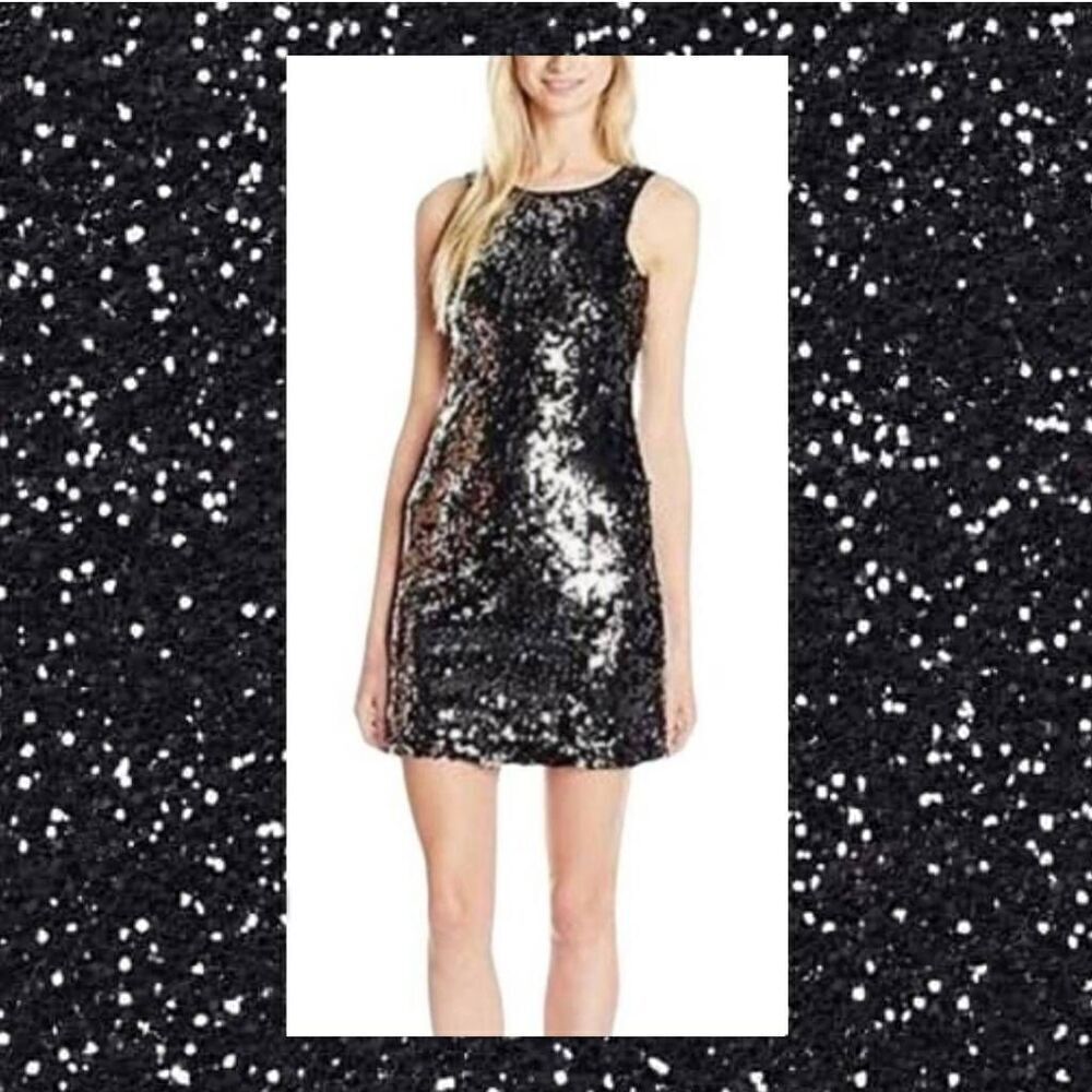 Black Sequined Bodycon Special Occasion Formal Evening Cocktail Mini Dress